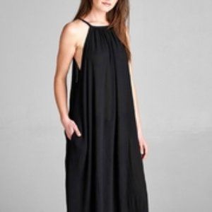 Loving People Black Flowy Maxi Dress - Size S/M